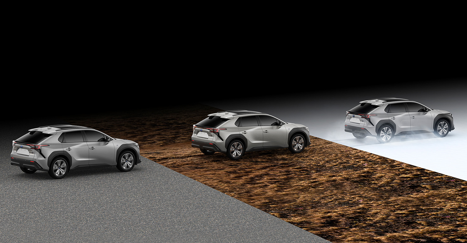 Sähkönelivetoinen Subaru Solterra esittäytyy soralla, mudassa ja lumessa – osoittaa vakautta, etenemiskykyä ja varmuutta kaikissa ajo-olosuhteissa ympäri vuoden.